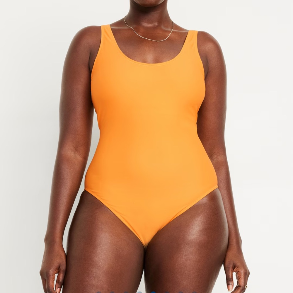NWT Old Navy One Piece Matte Swimsuit Orange Women’s 2X